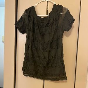 Top green nice sheer layer top